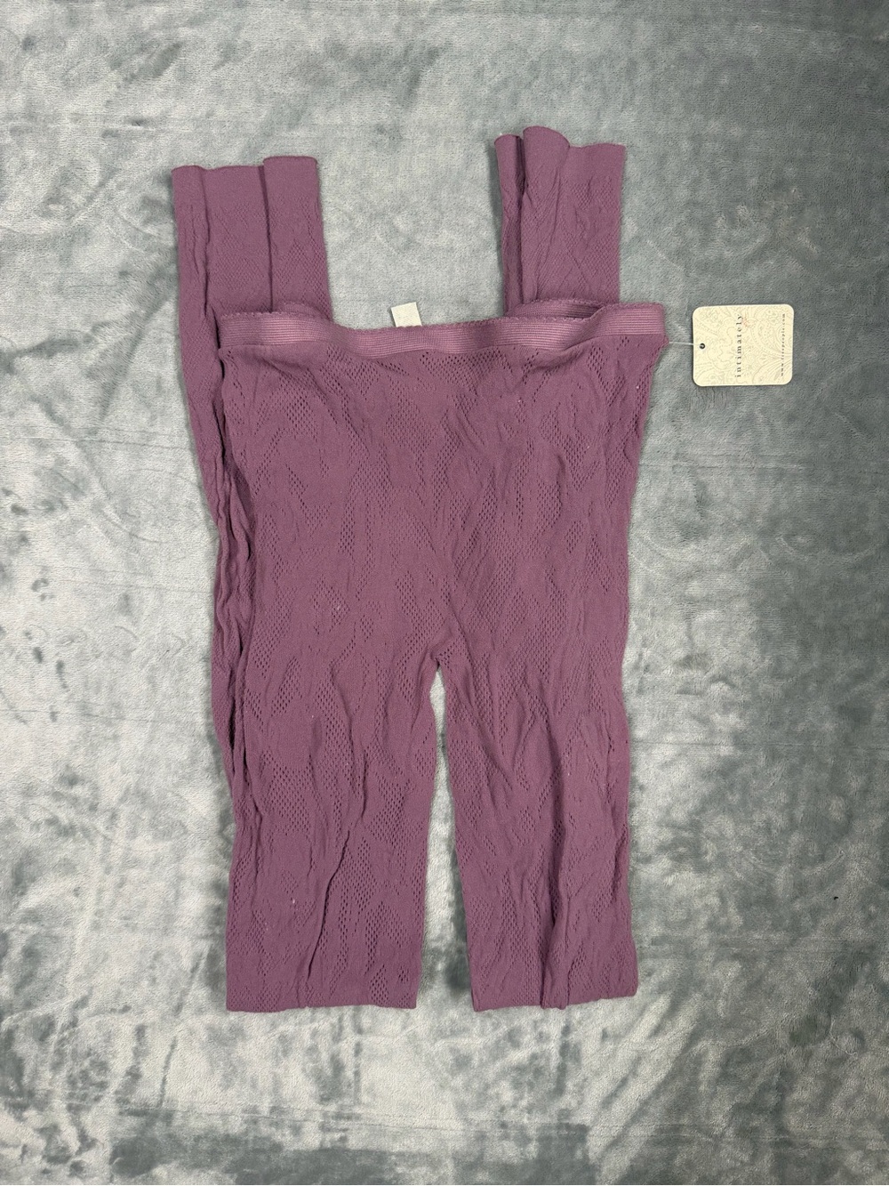 Intimately by Free People High-Waist Textured Tights in Dusty Mauve